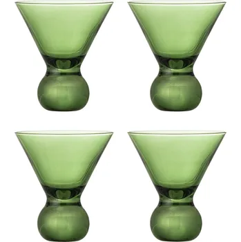 Sklenice Bloomingville Zelený koktejlová sklenice, sklo, 9,5x11 cm, sada 4 ks, Corliss