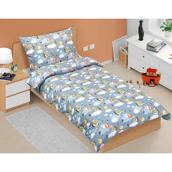 Povlečení Bellatex Povlečení bavlněné Junior medvídek v letadle 140x200, 70x90 cm