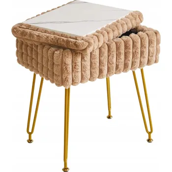 Taburet Taburet Podnóżek Mały Taburet do Salonu Schowek brązowy