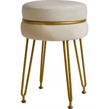 Židle Stolička Kuchyňská Kulatý ke Kosmetickému Stolku do Ložnice Mléčná Stylová 47cm