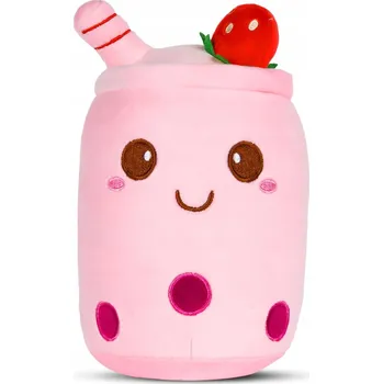 plyšák BUBBLE TEA PLYŠÁK PLYŠOVÝ MAZLÍČEK PŘÍTULNÍČEK VE TVARU ČAJE S MLÉKEM RŮŽOVÁ