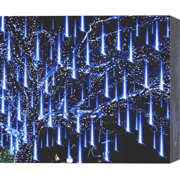 Vánoční osvětlení LED rampouchy METEORY VÁNOČNÍ OSVĚTLENÍ NA STROMEČEK MODRÉ GIRLANDA 50CM PADající SNÍH