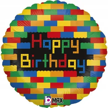Balónek Fóliový balónek Happy Birthday Kostky Lego narozeniny