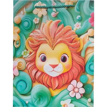 Dárková taška Dárková taška Malý lev Lvíče Zvířata 26 x 32 x 10 Narozeniny