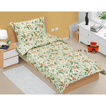 Povlečení Bellatex Povlečení bavlněné Junior zajíček v lupení 140x200, 70x90 cm