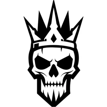 Samolepicí dekorace na vozidlo Samolepka lebka s korunou na auto a motorku, tuning nálepka (6151)