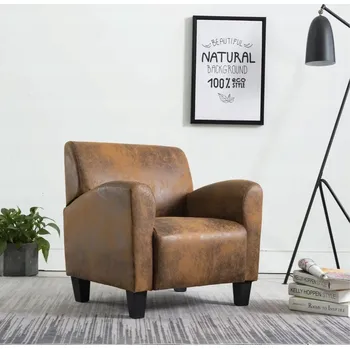Křeslo Křeslo, hnědé, umělá semišová kůže
