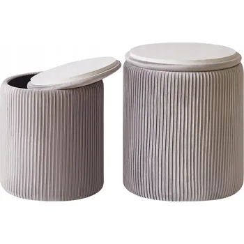 Taburet Taburet Podnóżek Schowek Mały Taburet do Salonu Szary 2x šedá