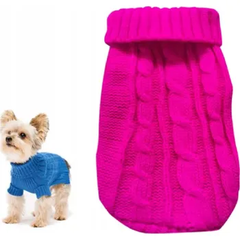 Obleček pro psa OBLEČENÍ SVETR PRO PSA KOČKU BUNDA ZIMNÍ PODZIMNÍ TMAVĚ RŮŽOVÁ S