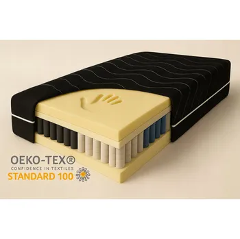 Matrace Taštičková matrace VISCO 70x180 ČERNÁ, taštičková, 21 cm, s paměťovou pěnou