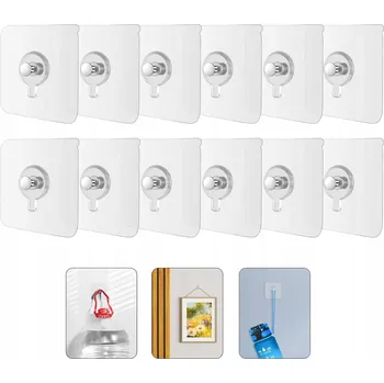 Věšák Háček bez vrtání WIESZAK SAMOLEPICÍ 12 KS bezbarvý