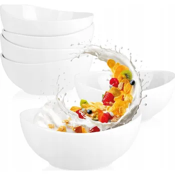 Misky Keramické misky na polévku, cereálie BÍLÉ KERAMICKÉ MISKY - VHODNÉ DO MYČKY