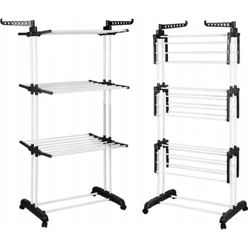 Sušák na prádlo SUŠÁK NA PRÁDLO SKLÁDACÍ VELKÝ XXL ŠEDÝ - STOJANOVÝ SUŠÁK NA OBLEČENÍ A PRÁDLO