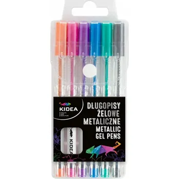 Gelové propisky metalické, 6 barev Kidea