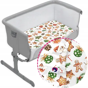 Prostěradlo Prostěradlo do postýlky Chicco Next2Me 50x83 s gumou - Vánoční