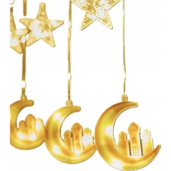Vánoční dekorace Lampki LED Ramadan Eid 100 LED 3 m Měsíc Hvězdy Dálkový Ovladač Dekorace