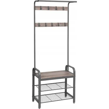 Botník Botník s lavicí Vasagle 72 x 183 x 33,7 cm, odstíny šedé