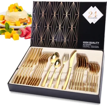 Příbor Sada příborů huikali zlatá, 24 ks