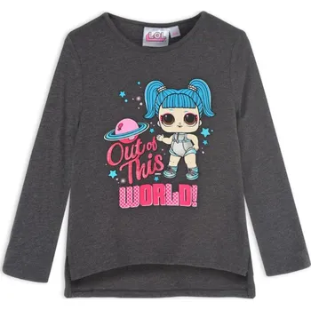 Dívčí tričko Sun City Dívčí tričko LOL planeta dlouhý rukáv Šedá, Velikost: 116 116