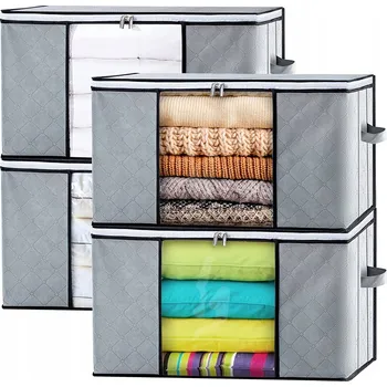 Úložný box 4X TAŠKA DO SKŘÍNĚ ORGANIZÉR KONTEJNER NA OBLEČENÍ DEKY K ULOŽENÍ 84L