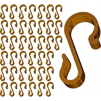 Vánoční dekorace Háčky na okap pro upevnění světýlek, girland a hadicových světel, HNĚDÉ, 40 ks