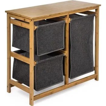 Koš na prádlo Volně stojící koš na prádlo G21 74 l, hnědý, šedý