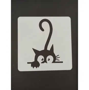 Šablona plastová pro kreativní tvoření - 15 x 15 - kočky č.3