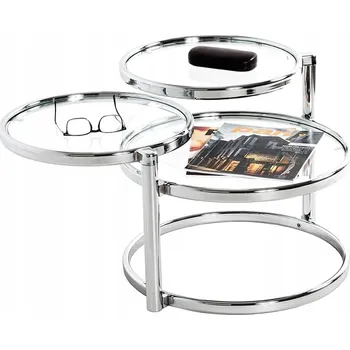 Konferenční stolek Konferenční stolek Haku kulatý 50 x 50 x 43 cm stříbrný