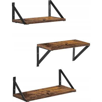 police Police z dřevotřísky Songmics 40 x 15 cm, odstíny hnědé