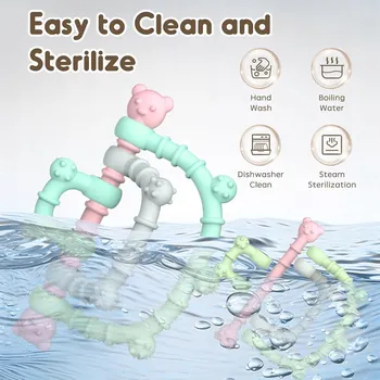 KOUSÁTKA PRO DĚTI SILIKONOVÁ HRAČKA PRO ZKLIDNĚNÍ PROŘEZÁVÁNÍ ZOUBKŮ PRO NOVOROZENCE