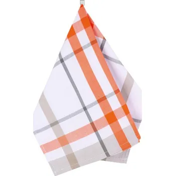 Utěrka Bellatex Kuchyňská utěrka 1 ks Káro oranžová, bílá 50x70 cm