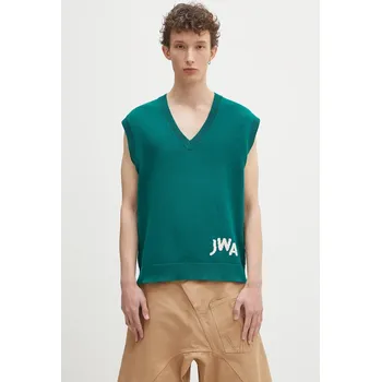 Pánská bunda Vesta z kašmírové směsi JW Anderson Jwa V Neck, M, zelená, 79X