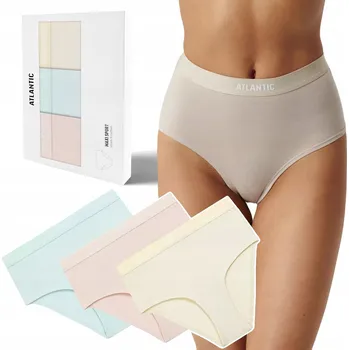 Dámské spodní prádlo ATLANTIC 3CLP-009 kalhotky MAXI SPORT dámské bavlněné kalhotky 3 PÁRY - M