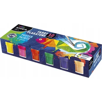 Výtvarná barva Plakátové barvy školní 12 barev 20 ml Kidea
