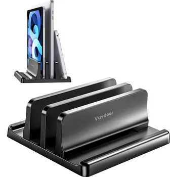 VERTIKÁLNÍ STOJAN NA NOTEBOOK TABLET ORGANIZÉR NA ELEKTRONIKU ČERNÝ MALÝ