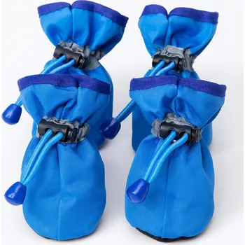 Obleček pro psa OCHRANNÉ BOTY NA TLAPKY PRO PSA KOČKU ZATEPLENÉ ZIMNÍ OBLEČENÍ MODRÉ S