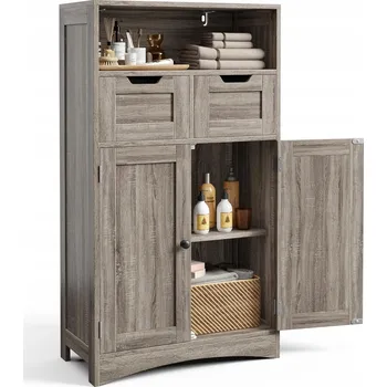 Koupelnový nábytek Koupelnová skříňka regál se zásuvkami, poličkou a nastavitelnou výškou, univerzální, 108x60x30 cm