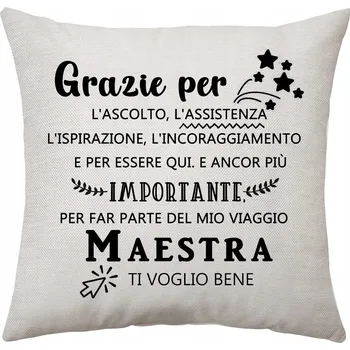 Povlak na dekorativní polštářek Povlak na polštář 45x45cm dárek pro učitele/učitelku s poděkováním
