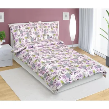 Povlečení Bellatex Povlečení bavlněné patchwork lila 140x200, 70x90 cm