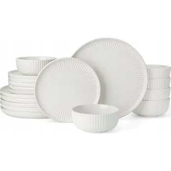 Sada nádobí SADA NÁDOBÍ TALÍŘE MISKY S DRÁŽKAMI FAKTRA JÍDELNÍ NÁDOBÍ JÍDELNÍ SOUPRAVA