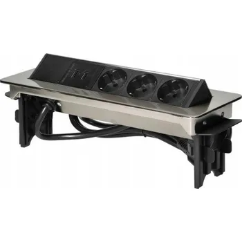 Elektrická zásuvka Elektrická Zásuvka do desky stolu Orno stříbrná