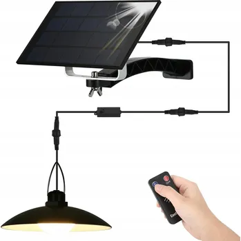 Venkovní osvětlení SOLÁRNÍ LAMPA VENKOVNÍ ZÁVĚSNÁ S DÁLKOVÝM OVLÁDÁNÍM VODĚODOLNÁ NA BALKON ZAHRADU