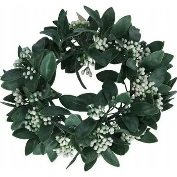 umělá květina Věnec zeleno-bílý průměr 24cm umělý