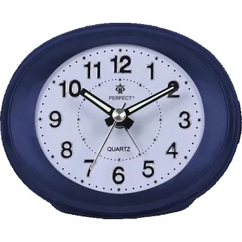 Budík Křemenný budík PERFECT 09101 HODINY ALARM SNOOZE tichý chod