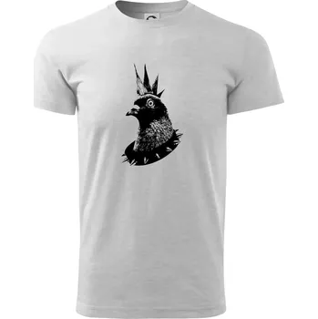 Holub punk - Triko extra velké (5-8XL) - 8XL ( Světlešedý Melír )
