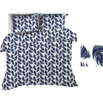 Povlečení Povlečení 160x200 bílé s tmavě modrými pírky Classic