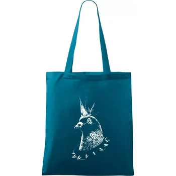 Holub punk - Taška bavlněná - 42 x 38 cm ( Petrolejová )