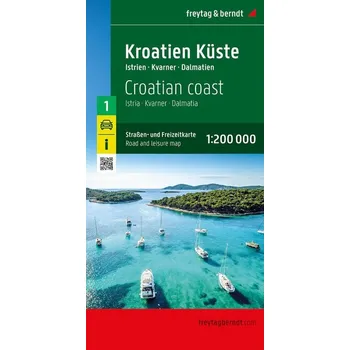 Kroatien Küste, Straßen- und Freizeitkarte 1:200.000, freytag & berndt - freytag & berndt [DE-EN-ES-FR-IT] (2025, Mapa, Freytag-Berndt u. Artaria)