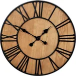Hodiny nástěnné, z kovu a MDF s jasanovou dýhou.