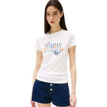 Dámské tričko Tommy Jeans DW0DW21340 Dámské tričko bílé S